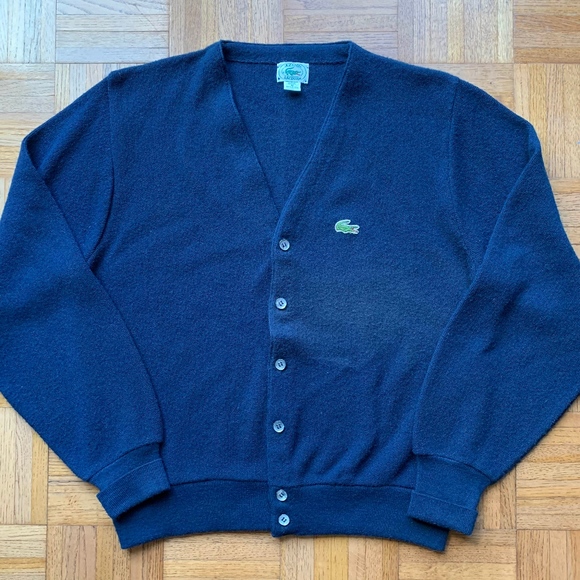Lacoste Other - Vintage Lacoste IZOD Button Navy Blue Cardigan, M